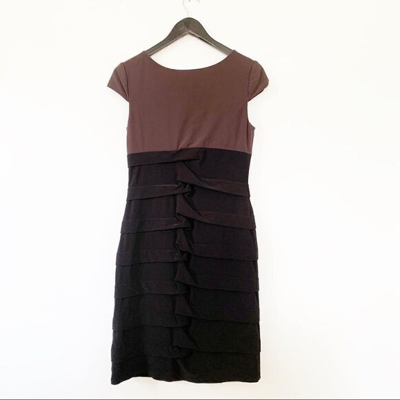 Adrianna Papell Body Con Plum‎ Black Tiered Dress - Picture 2 of 7